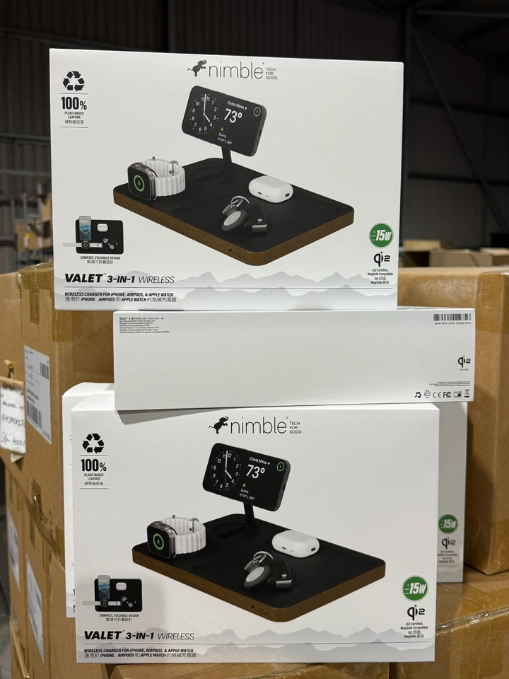 NIMBLE VALET 3-IN-1 MAGSAFE CHARGING STATION STAND DOCK IPHONE AIRPODS WATCH - Image 1 of 4