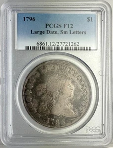 1796 Draped Bust Dollar 1 $ Large Date Small Letters PCGS F12 **Rare** - Bild 1 von 4