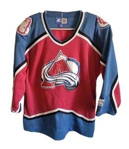 boys L/XL Vintage 90s Starter Colorado Avalanche Hockey Jersey - Picture 1 of 13