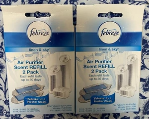 Febreze Linen & Sky FRF 102 Air Purifier Scent Refill *Lot Of 2 Boxes* 4 Refills - Picture 1 of 5