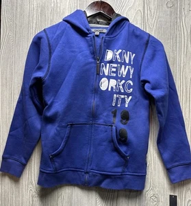 NWT DKNY New York City 1989 Hoodie Sweater Blur - Kids Medium - Picture 1 of 5