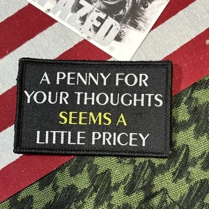 Penny For Your Thoughts 3x2” Gancho y bucle divertido táctico con respaldo - Imagen 1 de 4