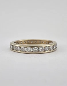 Designer 14k Yellow Gold 1.00ct Diamond Stacking Wedding Full Eternity Band Ring - Picture 1 of 8