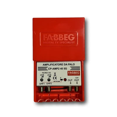 amplificatore antenna tv da palo digitale terrestre 2 uhf 2 uscite 40dB - Immagine 1 di 3