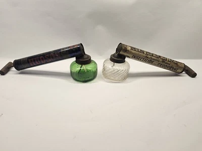 De colección KILZUM & HUDSON Bomba Manual Mosca Insecto Pulverizador Plumero Tarros de Vidrio Transparente Verde Foto 1 de 4