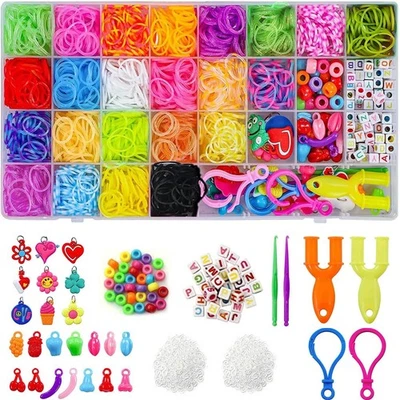 Elekin Loom Bands Set 2500 bunte Gummibnder mit Zubehr Diyarmbnder  - Bild 1 von 4