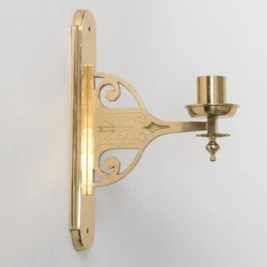 Consecration Candlesticks Wall Mount Brass Church Candle Holders - #331CN - Picture 1 of 12