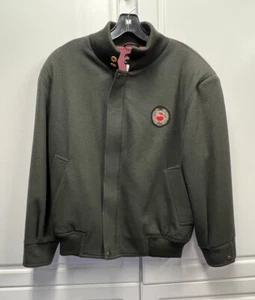 VTG - LONGCHAMP Crest Wool Blend Green Bomber Full Zip Jacket - Size 46 Mens - Picture 1 of 11