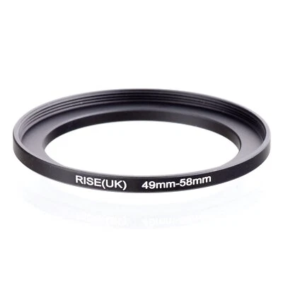 RISE(UK) 49mm-58mm 49-58 mm 49 to 58 Step Up Ring Filter Adapter black matel49-5 - Image 1 of 3