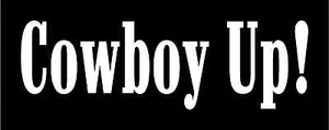 COWBOY UP! Vinyl Decal (3 Sizes, 12 Colors) SD - Picture 1 of 2