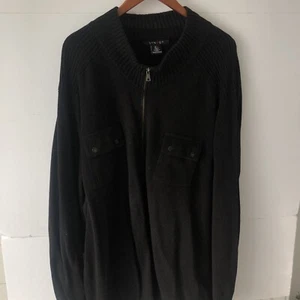 Men’s Shirt 2XL Synrgy Brand Black Zip Up Sweater Jacket - Picture 1 of 4