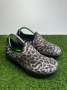 Oofos Oomg Eezee Low Shoes Womens Size 9 Brown Chetah Recovery Slip On Sneakers - Picture 1 of 14