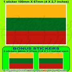 LITUANIA Bandiera Adesivi in Vinile per Auto 100mm (4") Stickers x1+2 BONUS