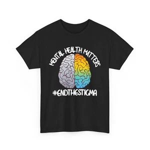 End The Stigma Mental Health Awareness Women Men Cute T-shirt - Picture 1 of 9