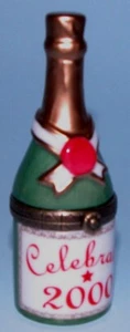 Midwest PHB (porcelain hinge box) "2000" millennieum champagne bottle, #33839-1 - Picture 1 of 2