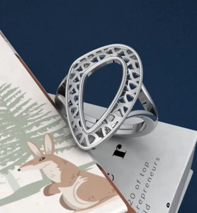 925 Sterling Silver Adjustable Ring for Women Elegant Designer Gift Jewelry - Picture 1 of 4