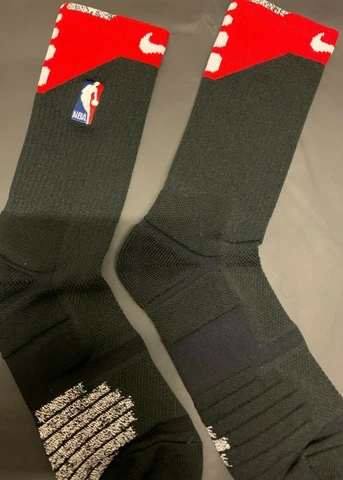 NBA - Authentic Nike * Player Issued *  "Mid-Socks" *-* (Black/Red) NEW!!! Cover