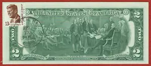 1976 BOSTON FRN $2 FIRST DAY OF ISSUE SALEM MA. FR-1935-A CH CU - Picture 1 of 2