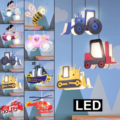 LED Kinder Hänge Decken Lampen Mädchen Jungen Spiel Zimmer Pendel Leuchten bunt - Bild 1 von 4