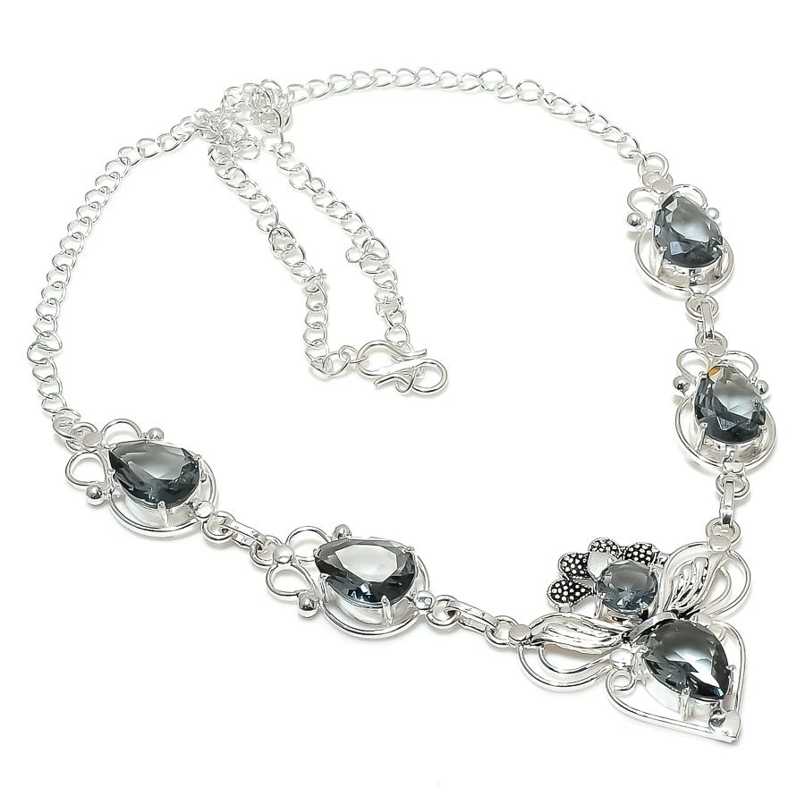Collar de joyería de plata de ley 925 hecho a mano con piedras preciosas de alejandrita tamaño 18" Foto 1 de 1
