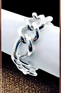 925 STERLING SILVER 8" CURB LINK BRACELET LIGHTWEIGHT SPRING RING CLASP 1598 - Picture 1 of 2
