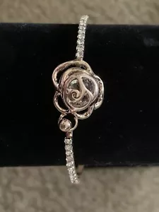Beauty And The Beast Style Rose Gold Bangle Bracelet With Rhinestones - Picture 1 of 4