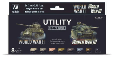 (158,56€/1l) Vallejo 70201 Model Color Set Utility Paint Set Airbrush Farben - Bild 1 von 2