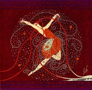 Diamantpollenrose 22x30 Art Deco Print by Erte - Bild 1 von 2
