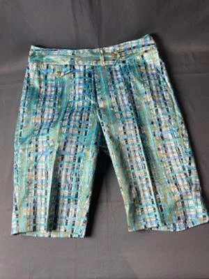 Шорты-бермуды женские Sport Haley сине-золотистые и черные клетчатые размер 2 ssc - Изображение 1 из 4