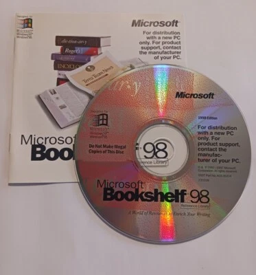 Microsoft Bookshelf 98 Reference Library CD-ROM Windows NT Books Vintage - Image 1 of 3
