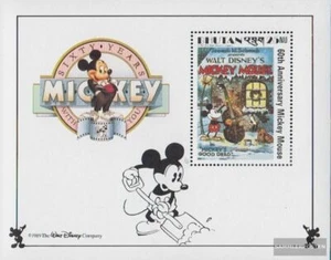 Bhutan Block 185 MNH 1989 Walt-Disney-FIG Micky Maus - Foto 1 di 1
