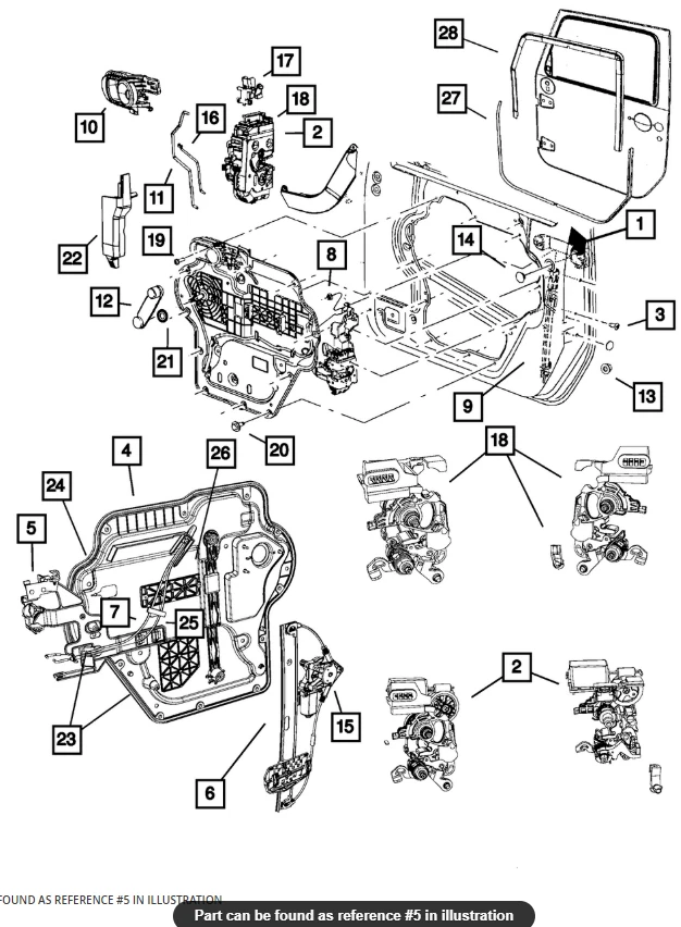Jeep Wrangler 07-18 pestillo puerta delantera completo presentador lado derecho fábrica Mopar nuevo Foto 1 de 1