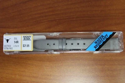 Correa de reloj Hadley Roma 14 mm LS978 LS 978 para dama de cuero satinado plateada 14R NUEVO Foto 1 de 3