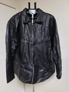 Stormtech Men's Classic Black Leather Jacket XL Black Leather Jacket Peterbilt - Picture 1 of 7