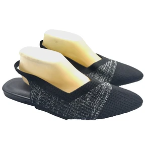 Sandalias planas sin marca para mujer talla 11 negras blancas con cordones punta cerrada - Imagen 1 de 11