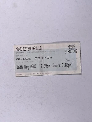 Alice Cooper Boletos Manchester Apolo Plus Especial Huéspedes Original Mayo 2001 - Imagen 1 de 4