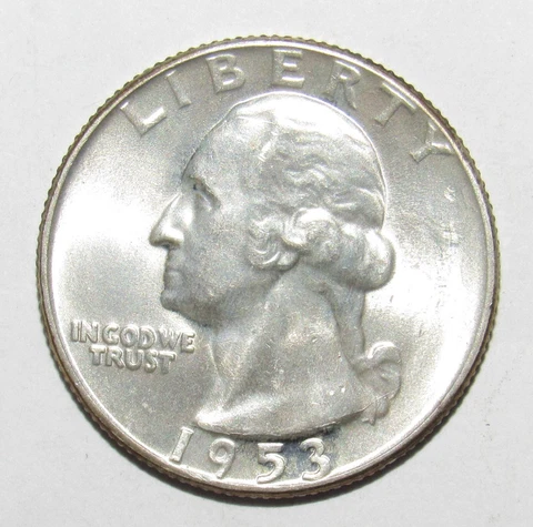 1953 Washington Quarter CH BU (N20) Cover