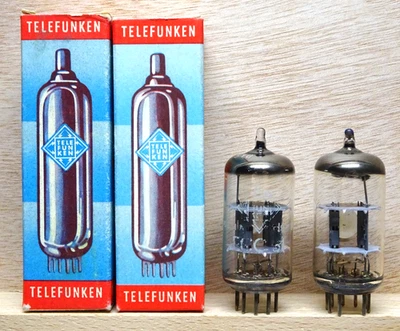 Pair: TELEFUNKEN ECC81 | SEHR GUT ✅ NOS NIB diamond bottom Tubes Röhre ( 12AT7 ) - Bild 1 von 4