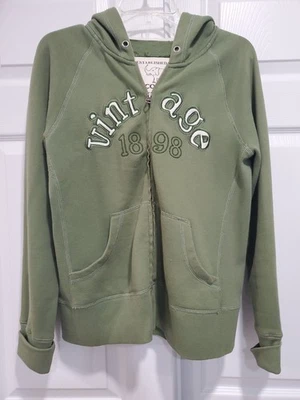 Fundado em 1898 Cacau Autêntico Vintage Zíper Completo Moletom Verde Feminino Grande * - Imagem 1 de 4
