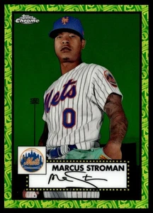 2021 Topps Chrome Platinum Anniversary Green/Yellow 70th Marcus Stroman /99 #160 - Picture 1 of 2