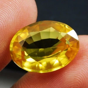 Piedra preciosa suelta natural de 7,80 quilates de zafiro amarillo de Ceilán corte ovalado certificada - Imagen 1 de 6