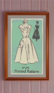 Dress Pattern Retro Handmade Counted Cross-Stitch Pattern Art Chart - Picture 1 of 2