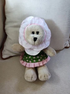 2010 Starbucks Bearista 92. Edition rosa Blume Teddybär Plüsch ohne Hangtag - Bild 1 von 6