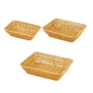 Plastic Rattan Like Storage Basket Unique Trays for Table and Picnics - Picture 1 of 8