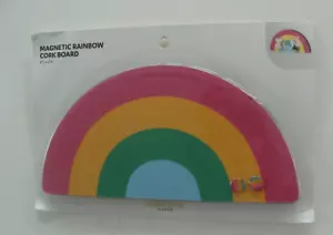 NEW SEALED Locker Style Magnetic Rainbow Cork B Board Pinboard UBrands 8x4" - Picture 1 of 4