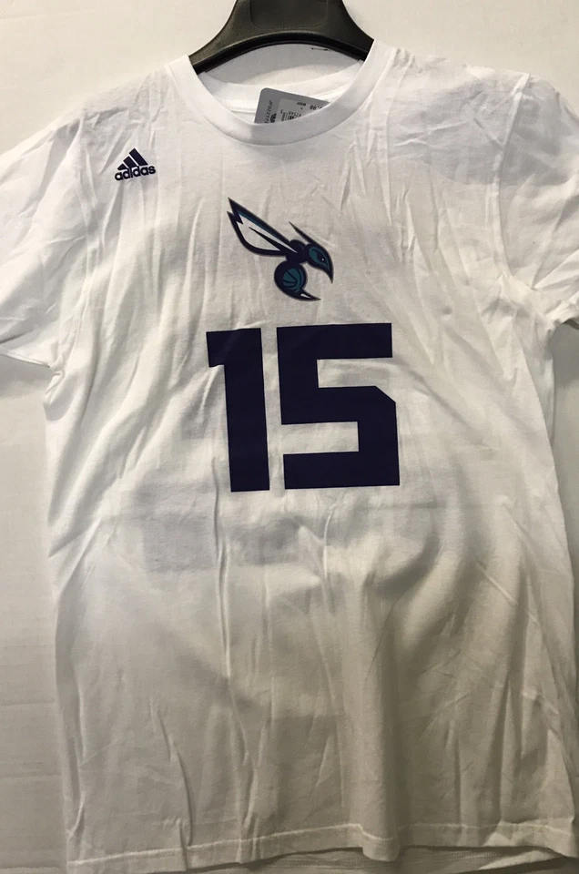 Charlotte Hornets NBA Adidas Men's White Kemba Walker #15 N&N T-Shirt Medium