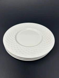 Pagnossin Treviso Ironstone Basket Weave Lattice White Saucer Italy 6” Set Of 3 - Picture 1 of 5