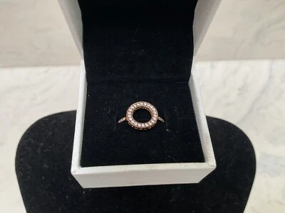 Anillo Pandora IOB Chapado en Oro Rosa Circonita Círculo Abierto Foto 1 de 4