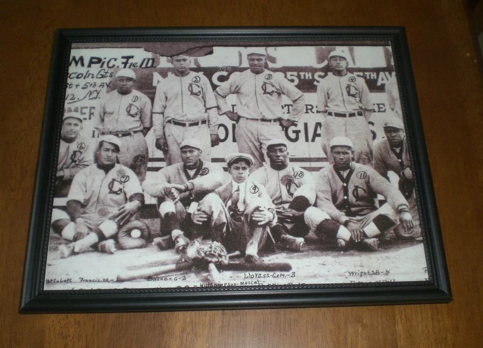 Lincoln Giants 1912 enmarcado en blanco y negro impresión del equipo Foto 1 de 1