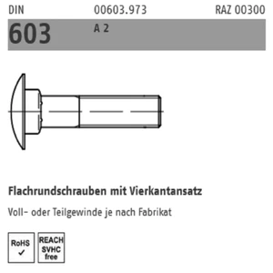 Reyher Flachrundschraube ohne Mutter A2 Edelstahl 8xXX mm - Bild 1 von 2